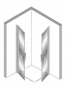 Plieger Panorama draaideur   draaideur 90   90x200cm incl. vloerprofiel chroom
