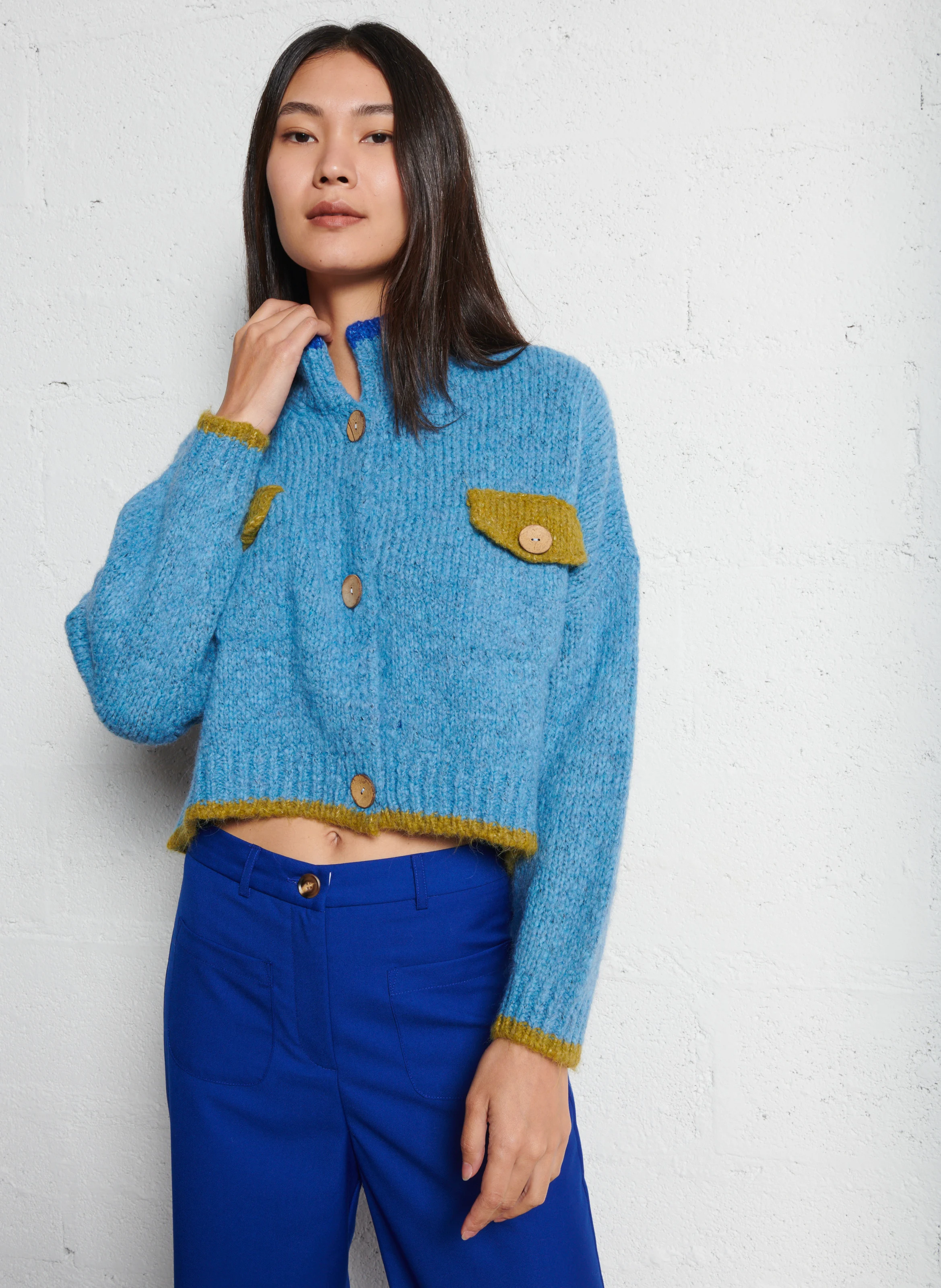 DING-DING - Gilet droit boutonné| Multicolore