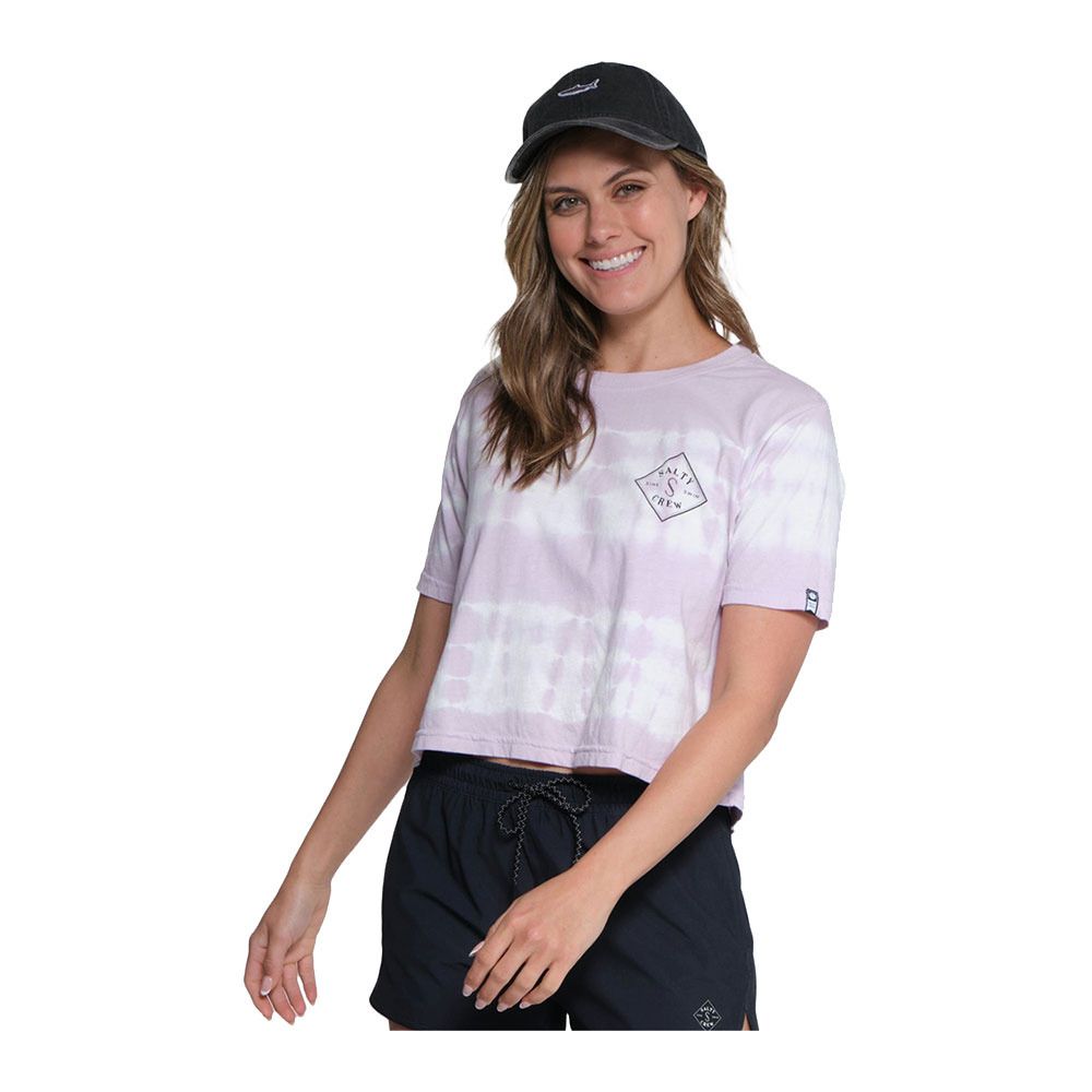 Salty Crew STRIPE TIPPET BOYFRIEND - Tee-shirt Femme lavender fog