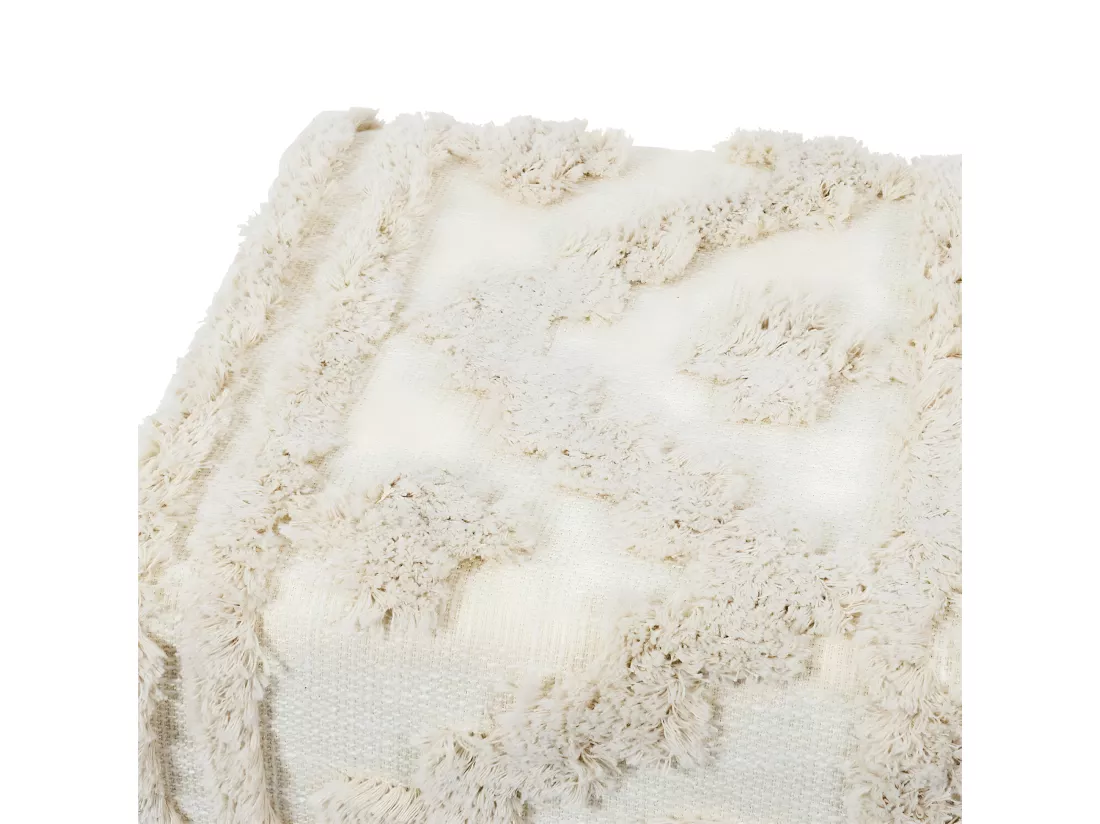 SKULLY - Banc Scandinave Beige Motifs Imitation Fourrure