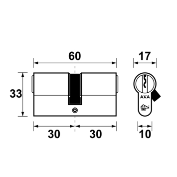 AXA veiligheidscilinder security 30-30mm SKG** gelijksluitend 3 stuks