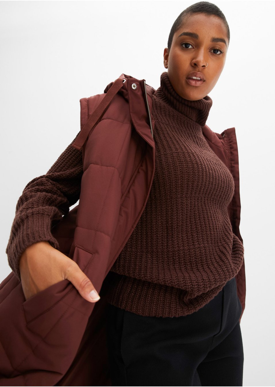 Manteau matelassé 2 en 1 avec manches amovibles