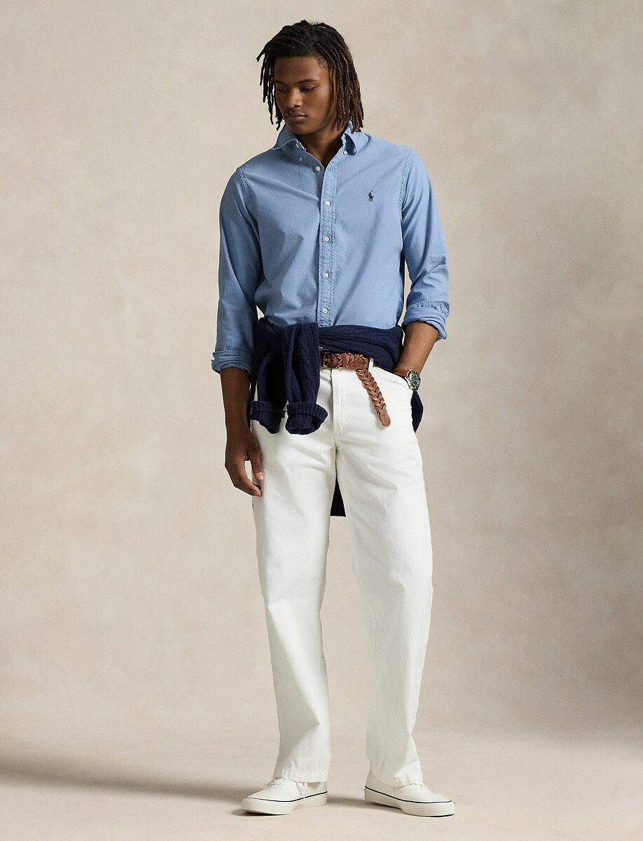 Camisa chino ajustada POLO RALPH LAUREN com logotipo bordado