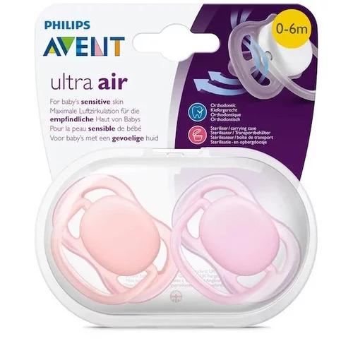 SCF244/21 Sucettes Ultra Air 0-6M mixte couleur Avent - Lot de 2