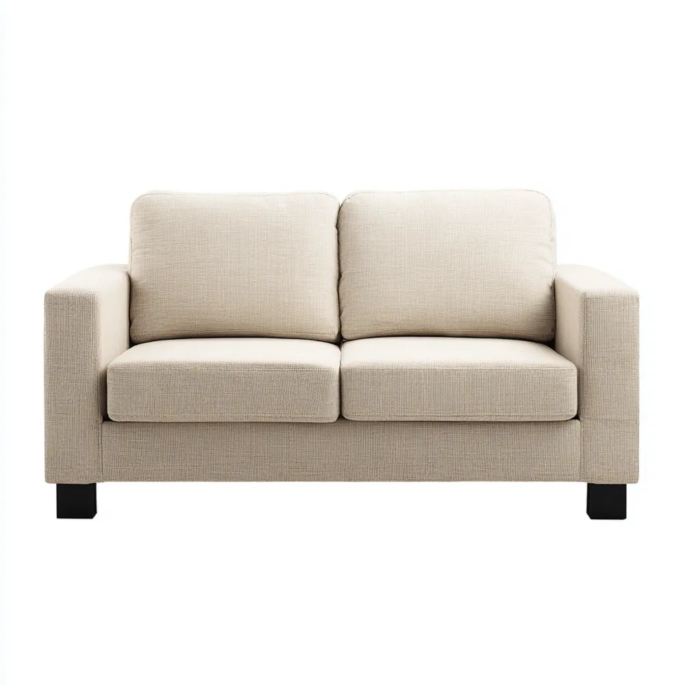2-Sitzer-Sofa Leinenstoff 145x85x80 cm – Beige – Modernes Design