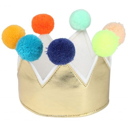 Meri meri gouden pompon kroon