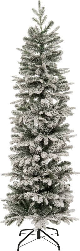 Intratuin - Pencil - Kunstkerstboom - 150 cm - Smal - Met Sneeuw