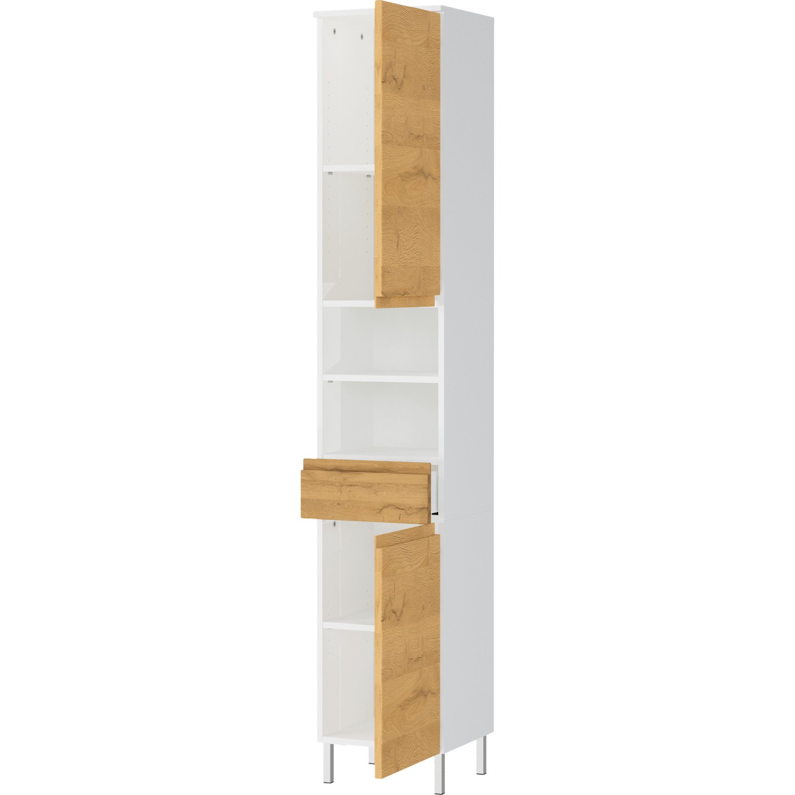Hochschrank Torra Dekor weiss/Eiche 34 x 190 x 34 cm