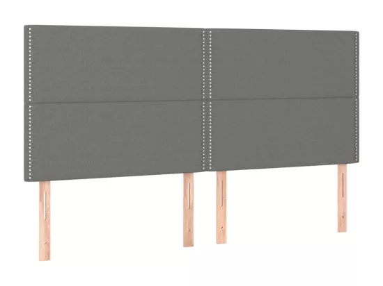 Sommier tapissier et matelas et LED Gris foncé 160x200 cm Tissu