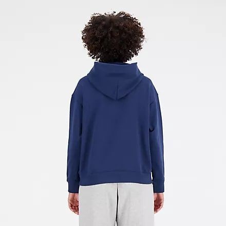 New Balance Sweat à Capuche Athletics French Terry - Bleu Marine Femme