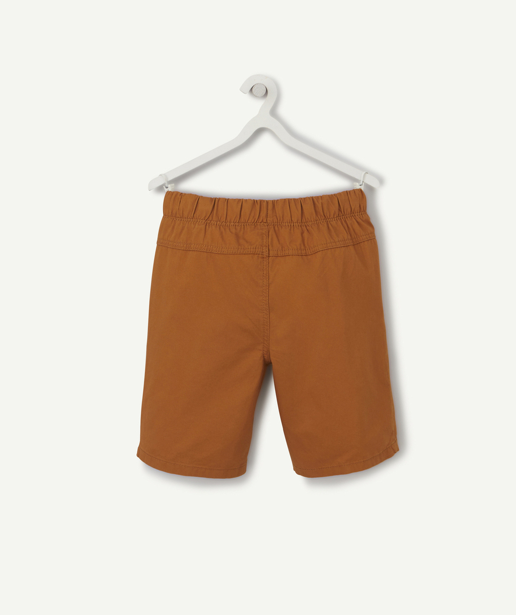 BERMUDA DROIT GARÇON EN COTON MARRON