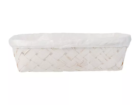 Plateau en bambou doublé blanc 29,5x20x7h
