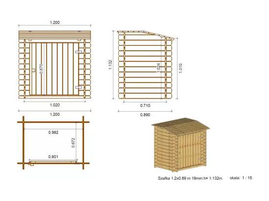 Piscine en bois 4,71x4,72 - H.1,20 m - avec filtration et coffre - BAS753OSP+SZA7 - ALTANKA