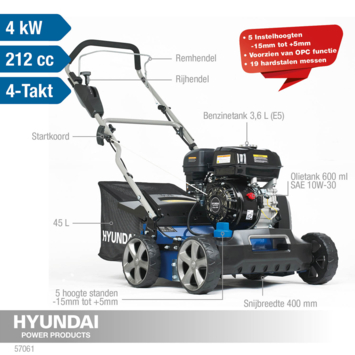 Hyundai verticuteermachine 400mm 4TAKT 212cc