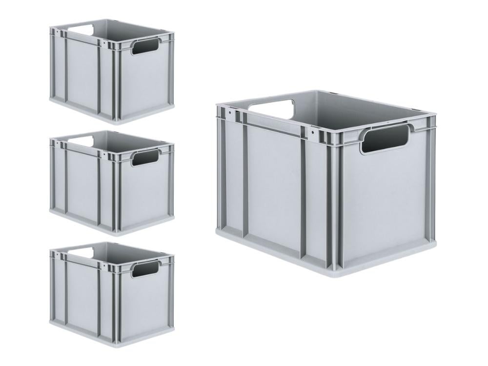 PROREGAL Value Set 4x Eurobox Nextgen Economy Handgrepen Open HxBxD 32 x 30 x 40 cm 30 Liter Euro Container Transportbox Transportcontainer