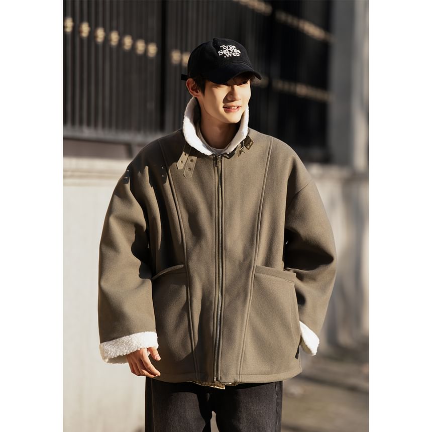 YERGO - Oversized jas met reverskraag en ritssluiting