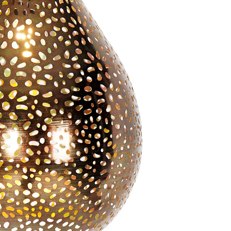 Oosterse hanglamp zwart met koper - Maru 5