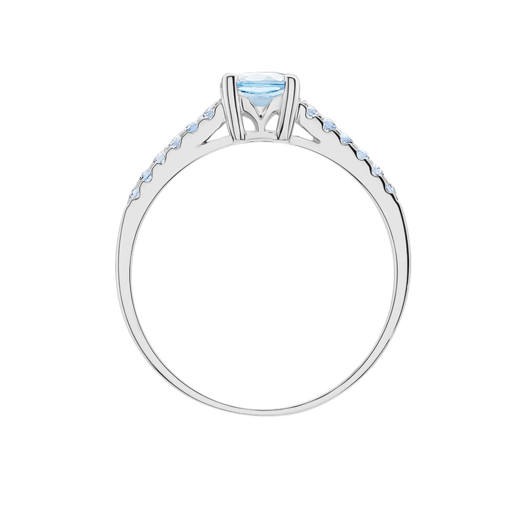 Bague Manon Or Blanc Topaze Et Oxyde De Zirconium