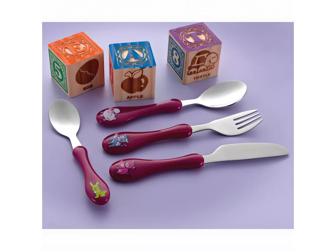 Enfant - Service 4 couverts enfants Fushia