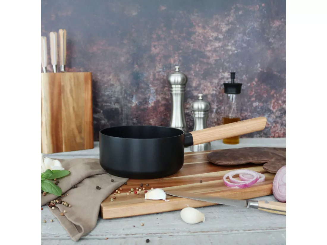 Ogo Living - Casserole Ector Induction En Aluminium Et Manche En Bois 16 Cm