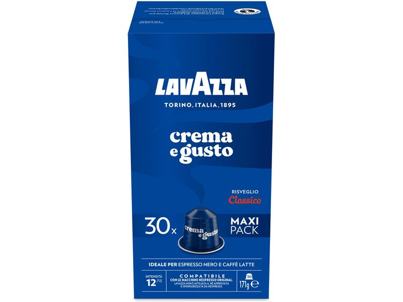 Lavazza Kaffeekapseln Crema e Gusto Classico 30 Stück Kaffeekapseln für Nespresso Maschinen