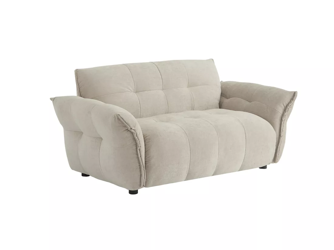 Canapé 2 places en tissu chiné beige NAPIZO