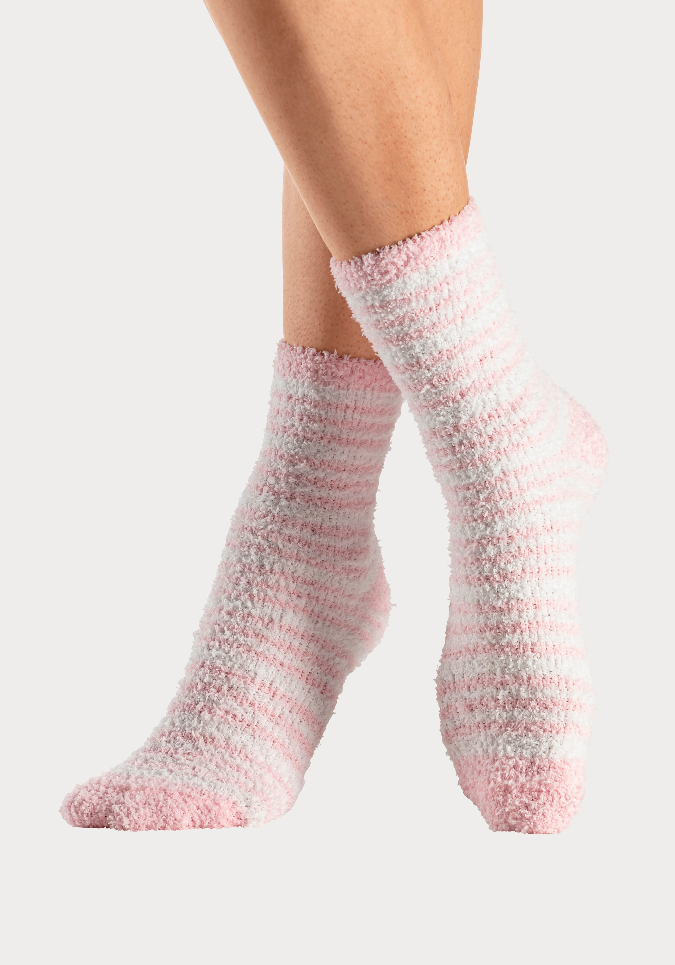 LASCANA Kuschelsocken Packung, 4 Stk. tlg. aus weicher und warmer Flausch-Qualität