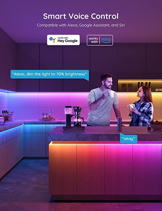 Govee RGBIC Basic Wi-Fi + Bluetooth LED-strips (10 meter)