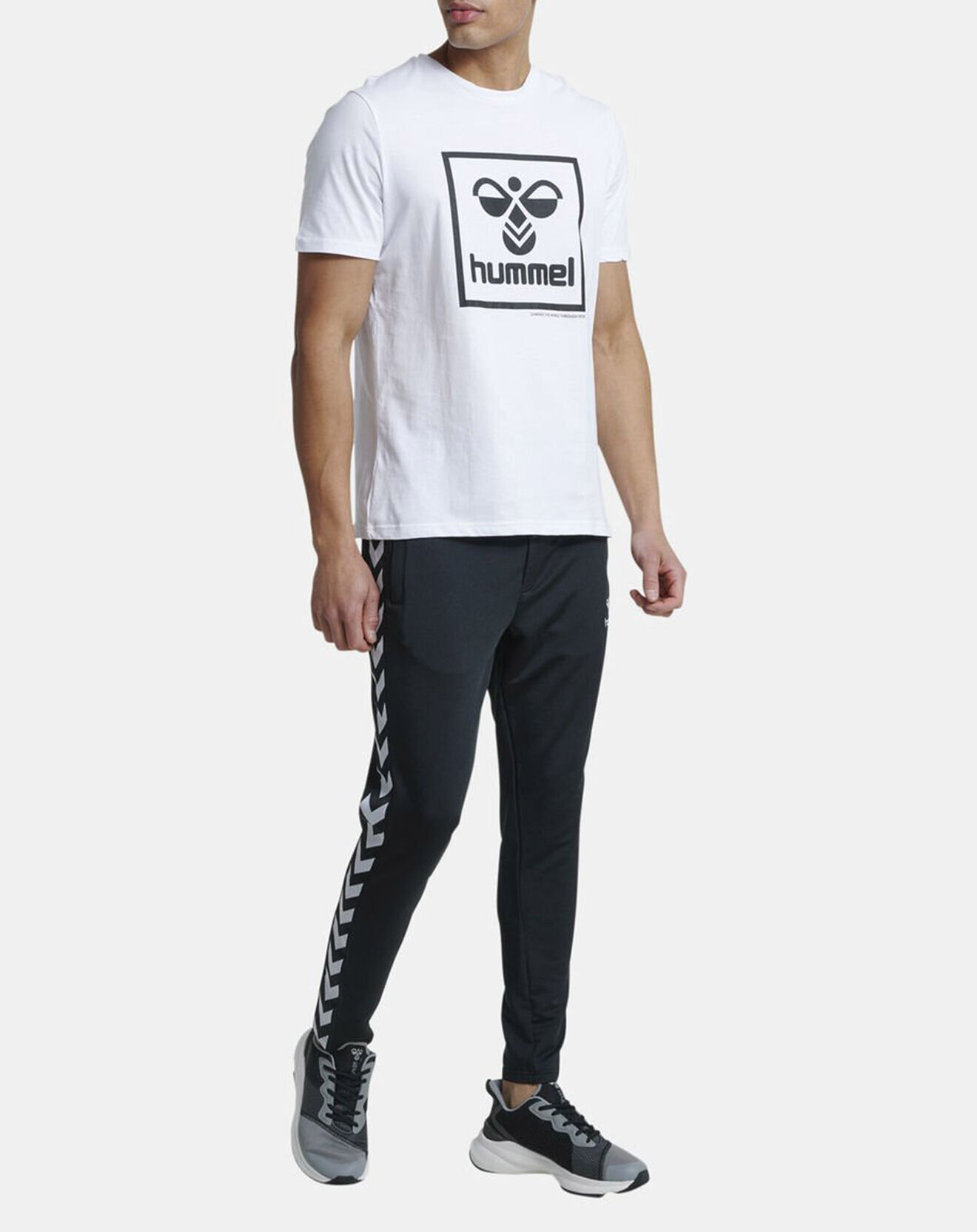 Hummel T-Shirt en Coton organique à gros logo blanc