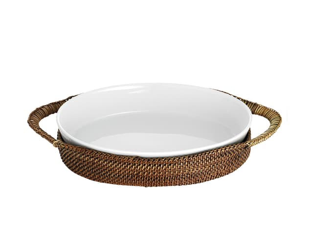 Pillivuyt Kurv oval 31 x 23 cm Lys/Mørk brun