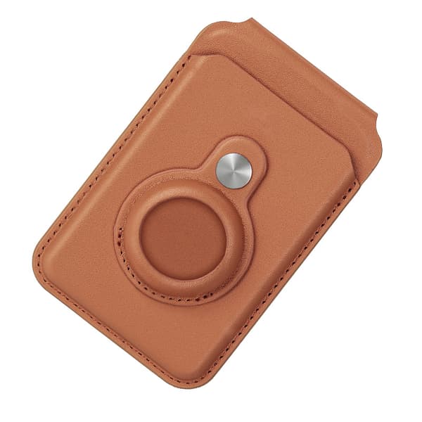 INF Magsafe Tracker-lommebok: Skinnkortholder med AirTag-spor Brun