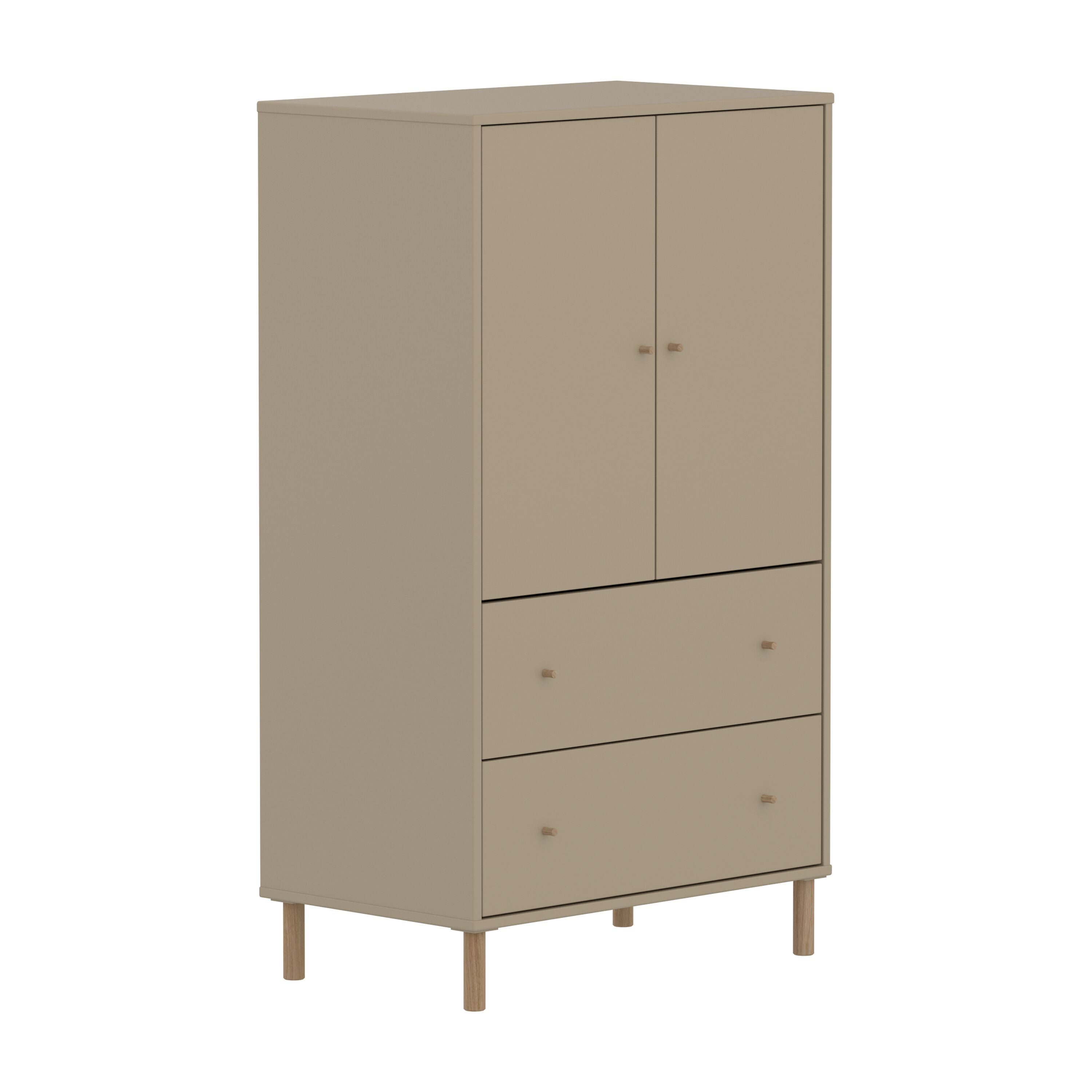SAGA Schrank mi Schubl oat,oak knobs/Füs - Oat / B: 75.0 cm x T: 45.0 cm x H: 129.5 cm