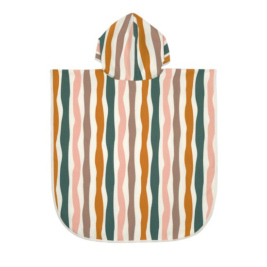 Poncho de Plage anti-UV   Vagues Rose        de               Lässig