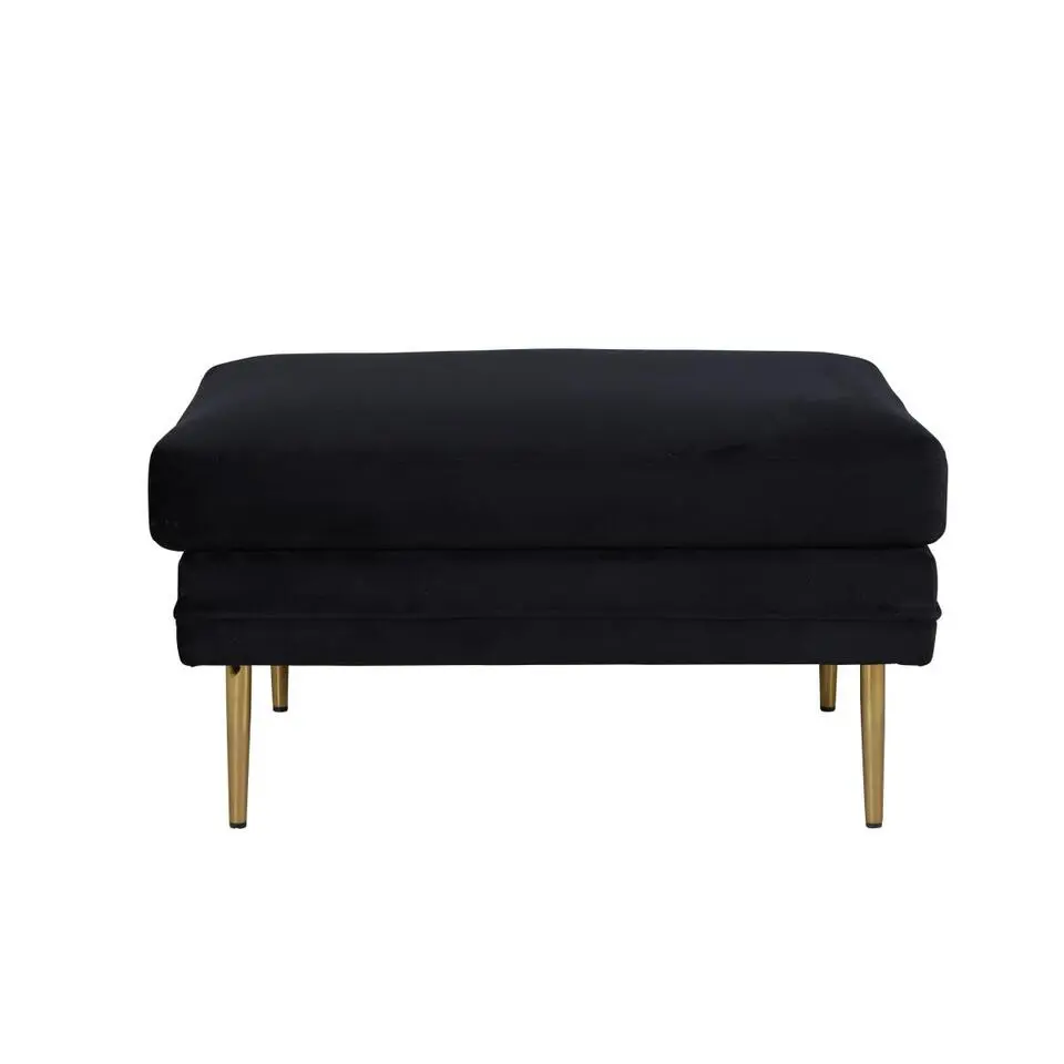 Svea - Tess hocker - velvet - zwart