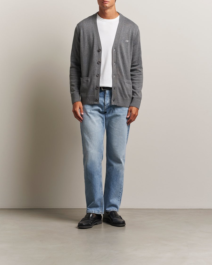 GANT Casual Cotton Cardigan Dark Grey Melange