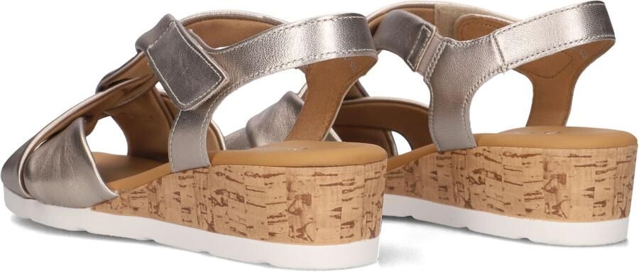 Gabor 761 Sandalen Met Sleehak Dames Zilverkleurig