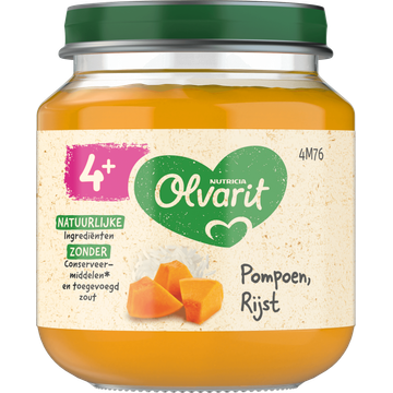 Olvarit 4+ Maanden Pompoen Rijst 125g