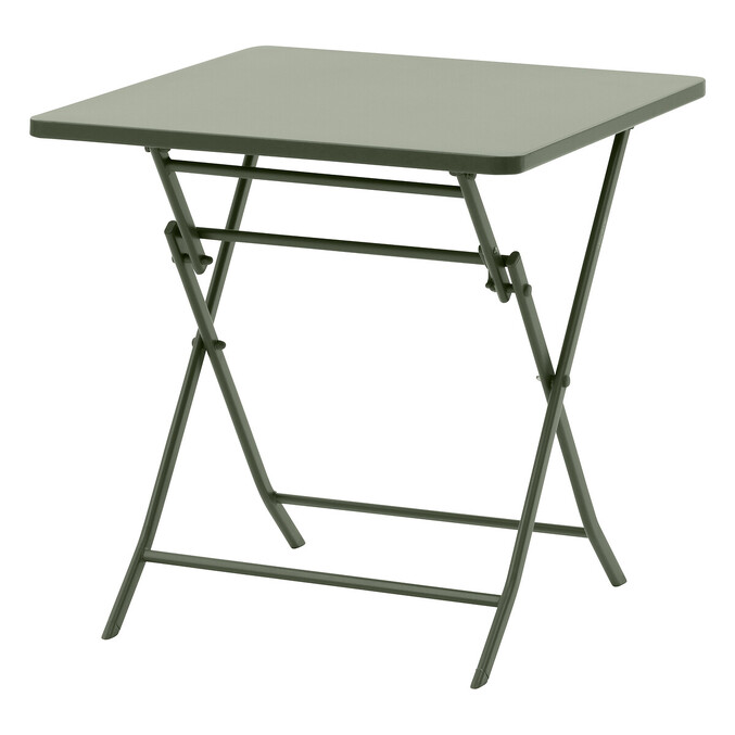 Ensemble table de jardin pliante carrée + 2 chaises GREENSBORO Vert laurier