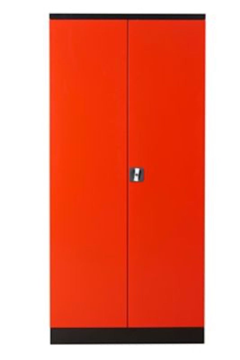 PROREGAL Stalen kast Bee 4 planken HxBxD 195 x 92 x 60 cm Gepoedercoat en versterkt plankmateriaal Zwart & Rood