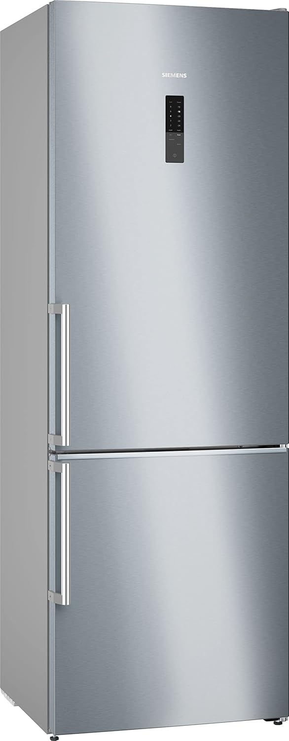 SIEMENS KG49NAIBT, iQ500, Stand-Kühl-Gefrier-Kombination, 203 x 70 cm, 311 L Kühlen & 129 L Gefrieren, Gefrierbereich unten, NoFrost, hyperFresh, freezerLight, Gebürsteter Stahl
