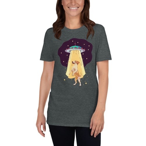 Camiseta feminina Mascochula, personalizada com seu animal de estimação, cinza escuro.
