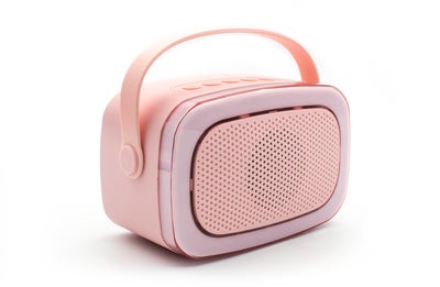 Lalarma Karaokesett med LED-lys & 2 Mikrofoner, Rosa