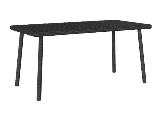 Table basse de jardin rectangulaire noir 80x40x37 cm rotin