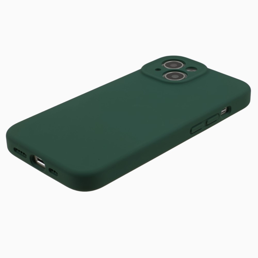 iPhone 15 Silikon Case Hülle mit Kameraschutz - Grün