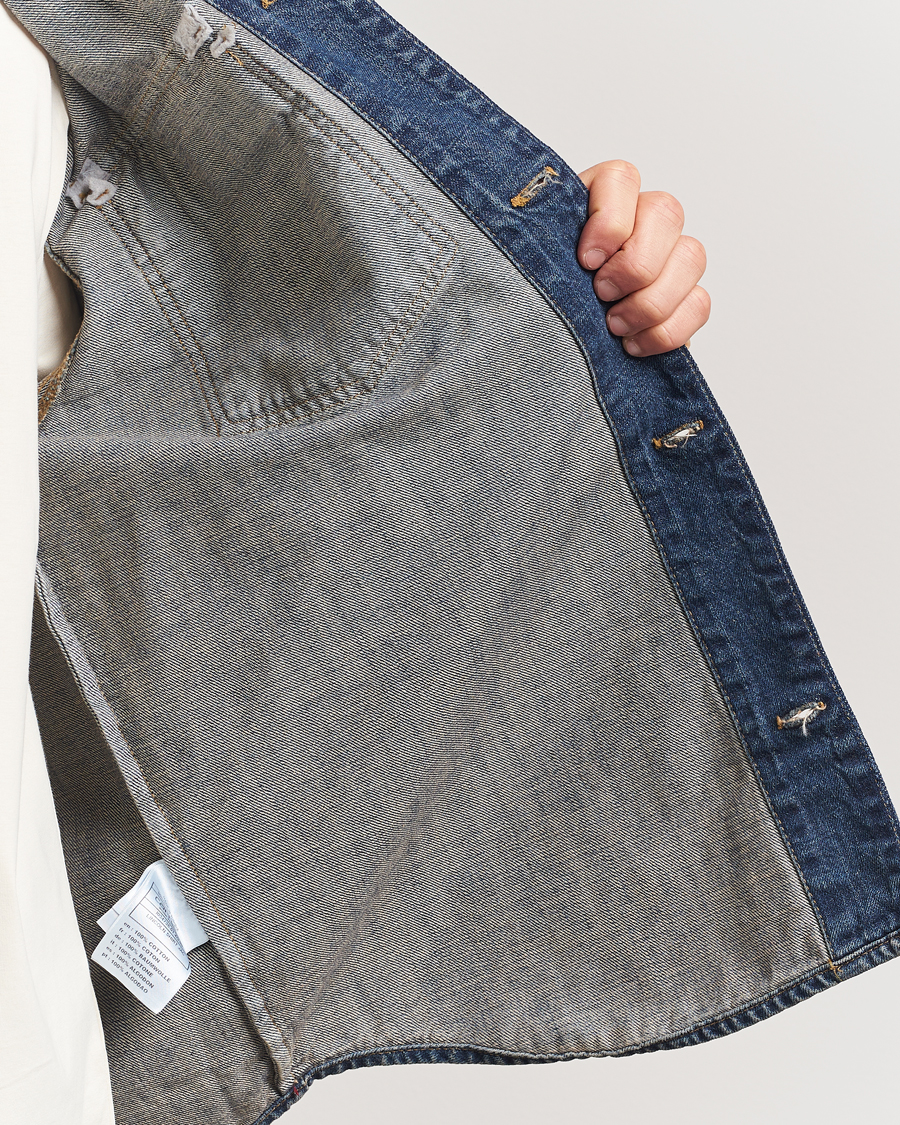 Carhartt WIP Lincoln Denim Shirt Jacket Blue Worn