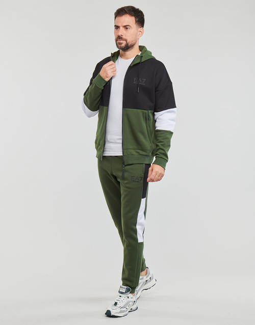 Emporio Armani EA7 - ATHLETIC COLORBLOCK TRACKSUIT - Noir / Kaki / Blanc