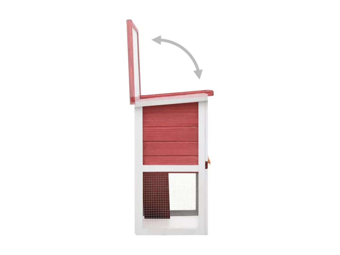 Clapier d'extérieur 1 porte Rouge Bois