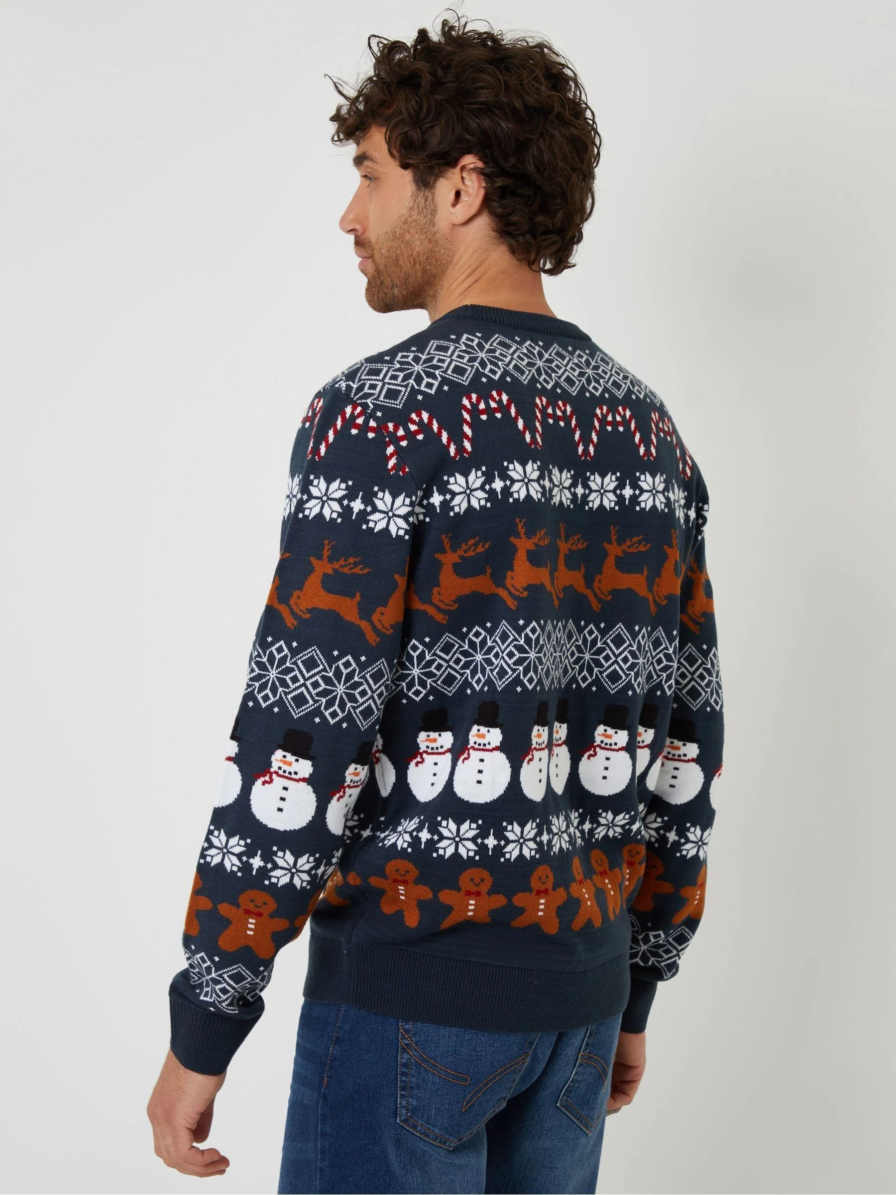 Blauw - Threadbare kersttrui met fairislemotief