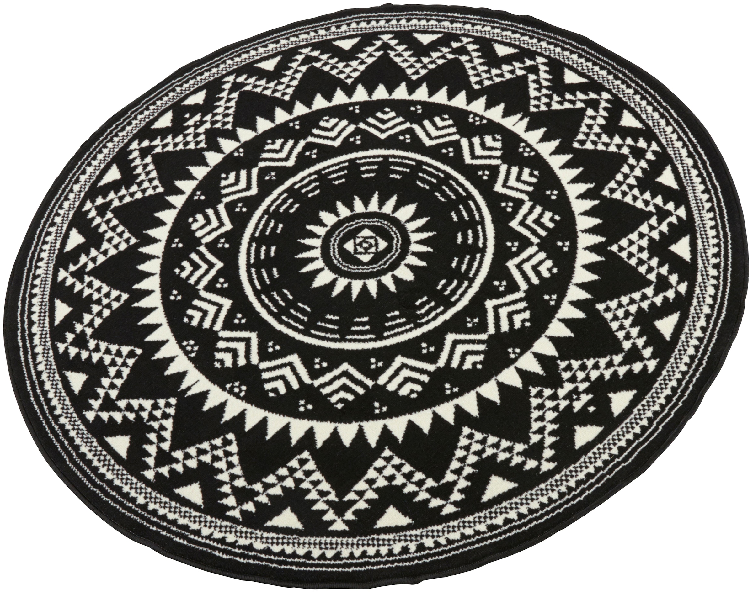 HANSE Home Teppich »Valencia« rund 9 mm Höhe Kurzflor, Modern, Vintage, Mandala, Wohnzimmer, Kinderzimmer, Flur