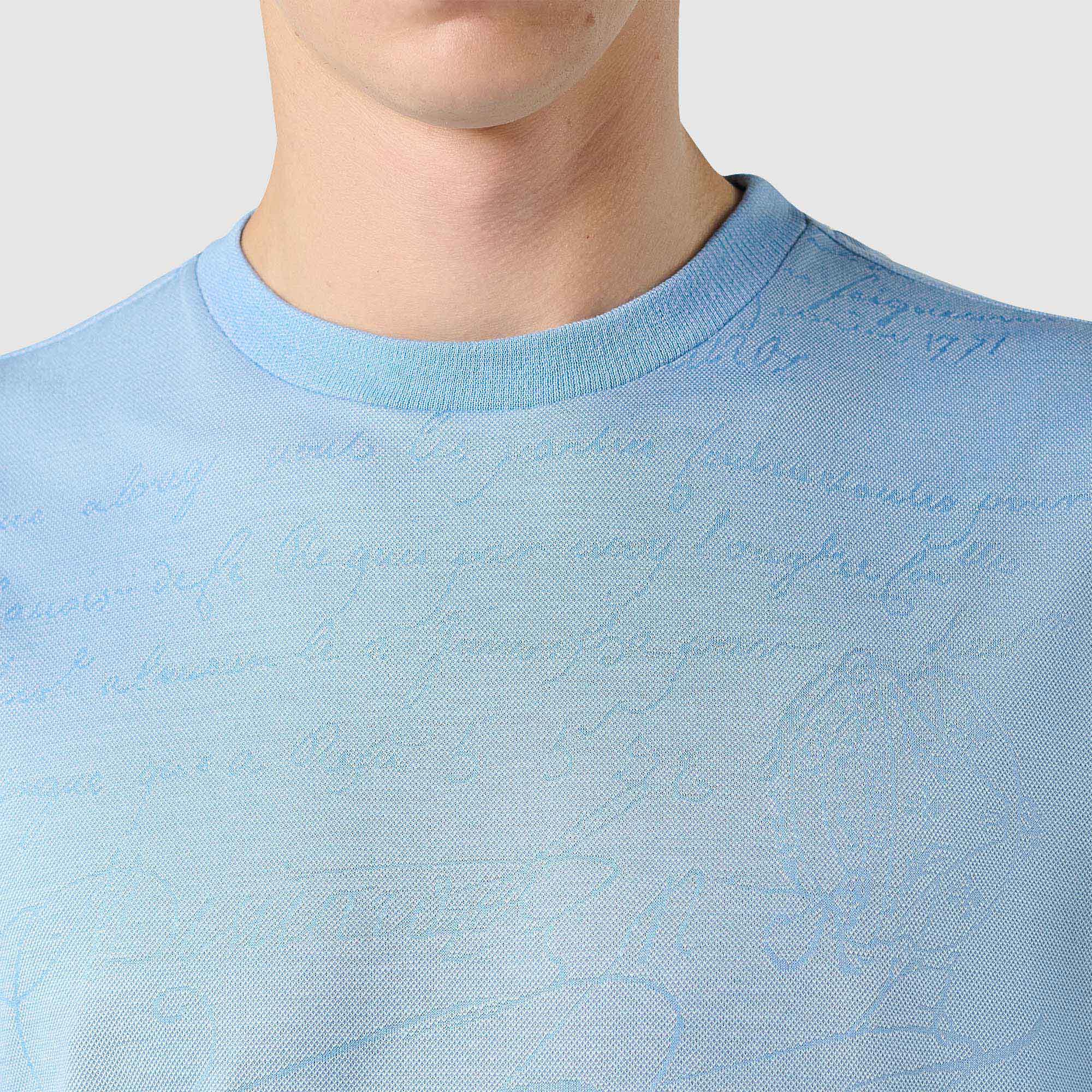 T-Shirt En Jacquard Scritto